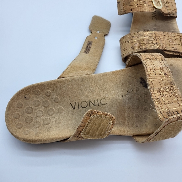 Vionic women's shore slide cork like straps black rubber soles size 8 - Picture 9 of 14